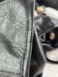 BALENCIAGA Black Lambskin Leather Giant 21 Rose Gold Motorcycle City Shoulder Bag