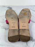 Hermes Dark Pink Epsom Calfskin Leather Oran Flat Sandals Size 37