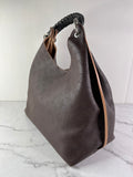 Louis Vuitton Carmel Mahina Chocolate Brown Hobo Shoulder Bag