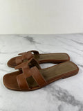 Hermes Gold (Brown) Oran Flat Sandals Size 37