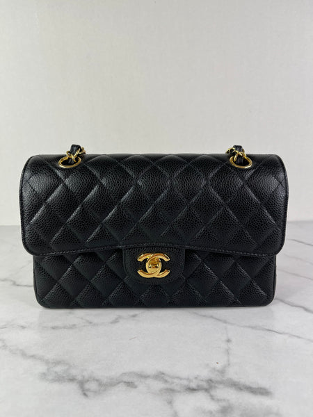 Chanel Small Black Caviar Classic Double Flap Bag