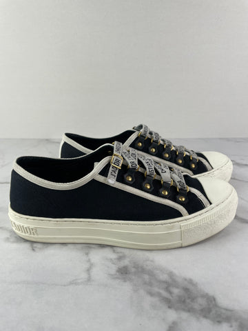 Christian Dior Walk’N’Dior Black Canvas Sneakers Size 37.5