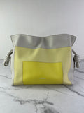 LOEWE Medium Flamenco Pale Grey/Light Citrine nappa calfskin clutch/crossbody/shoulder bag