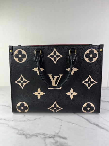 Louis Vuitton Black/Beige Monogram Empreinte Leather OnTheGo MM Shoulder Bag