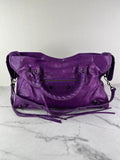 BALENCIAGA Ultraviolet Agneau Classic Hardware City Shoulder Bag