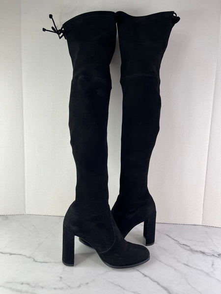 Stuart Weitzman Black Suede Hiline Over The Knee Boots Size 6