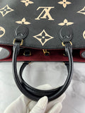 Louis Vuitton Black/Beige Monogram Empreinte Leather OnTheGo MM Shoulder Bag