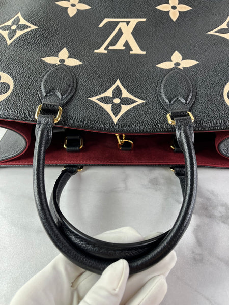 Louis Vuitton Black/Beige Monogram Empreinte Leather OnTheGo MM Shoulder Bag