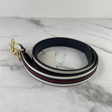 Gucci Off White Blue Red Calfskin Torchon Double G Belt Size 95/38