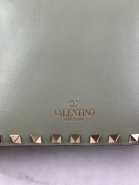 Valentino Light Green Rockstud crossbody/shoulder camera bag