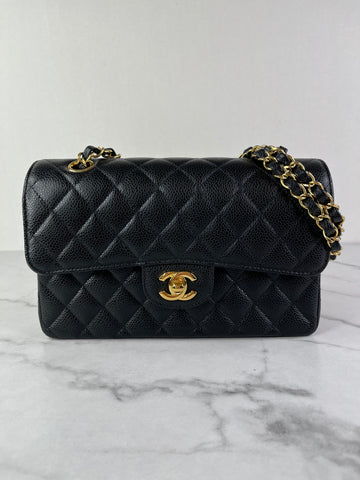 Chanel Small Black Caviar Classic Double Flap Bag
