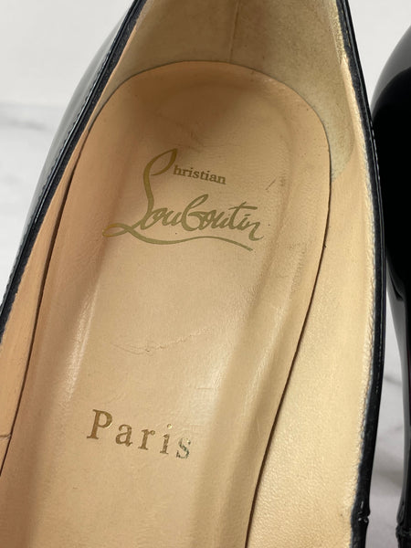CHRISTIAN LOUBOUTIN Black Patent Pumps Size 36.5