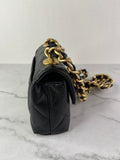 Chanel Mini Black Caviar Chunky Chain Flap Crossbody/Shoulder Bag