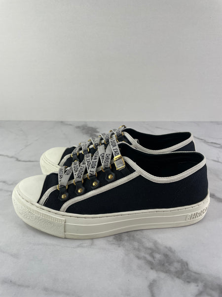 Christian Dior Walk’N’Dior Black Canvas Sneakers Size 37.5