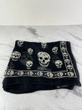 Alexander McQueen Classic Black/White Silk Skull Scarf