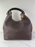 Louis Vuitton Carmel Mahina Chocolate Brown Hobo Shoulder Bag