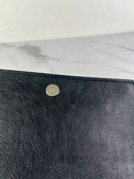 Balenciaga Black Arena Lambskin Giant 12 Silver Continental Wallet