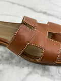 Hermes Gold (Brown) Oran Flat Sandals Size 37
