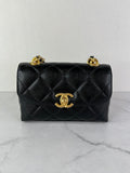 Chanel Mini Black Caviar Chunky Chain Flap Crossbody/Shoulder Bag