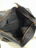 BALENCIAGA Black Lambskin Leather Giant 21 Rose Gold Motorcycle City Shoulder Bag