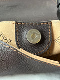 Louis Vuitton Carmel Mahina Chocolate Brown Hobo Shoulder Bag