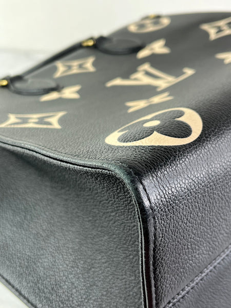 Louis Vuitton Black/Beige Monogram Empreinte Leather OnTheGo MM Shoulder Bag