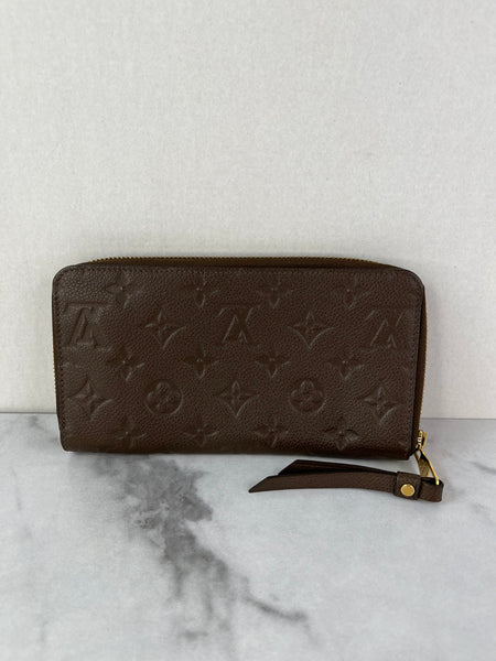 LOUIS VUITTON Monogram Terre Brown Empreinte Zippy Wallet