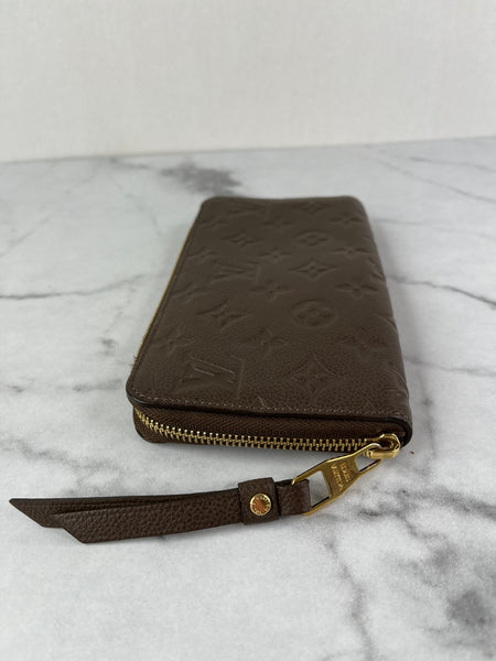 LOUIS VUITTON Monogram Terre Brown Empreinte Zippy Wallet