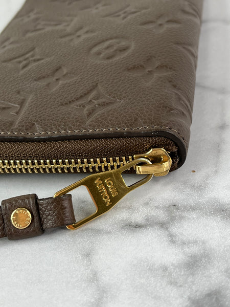 LOUIS VUITTON Monogram Terre Brown Empreinte Zippy Wallet