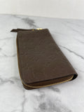 LOUIS VUITTON Monogram Terre Brown Empreinte Zippy Wallet
