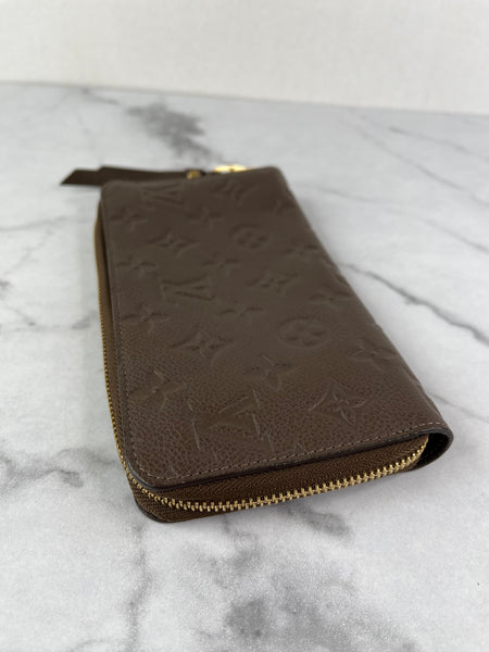 LOUIS VUITTON Monogram Terre Brown Empreinte Zippy Wallet