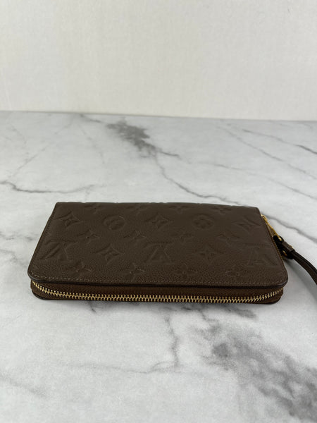 LOUIS VUITTON Monogram Terre Brown Empreinte Zippy Wallet