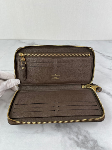 LOUIS VUITTON Monogram Terre Brown Empreinte Zippy Wallet