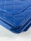 CHANEL Quilted Lambskin Blue Wallet on Chain Crossbody/Shoulder Bag