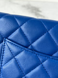 CHANEL Quilted Lambskin Blue Wallet on Chain Crossbody/Shoulder Bag