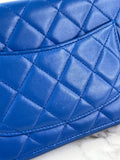 CHANEL Quilted Lambskin Blue Wallet on Chain Crossbody/Shoulder Bag