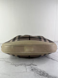 BURBERRY Light Taupe Beige Smoked Check Coated Canvas Brooklyn hobo shoulder bag