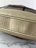 BURBERRY Light Taupe Beige Smoked Check Coated Canvas Brooklyn hobo shoulder bag