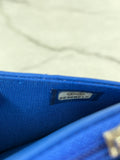 CHANEL Quilted Lambskin Blue Wallet on Chain Crossbody/Shoulder Bag