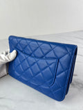CHANEL Quilted Lambskin Blue Wallet on Chain Crossbody/Shoulder Bag