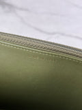 CHANEL Chevron Green Wallet on Chain Crossbody/Shoulder Bag