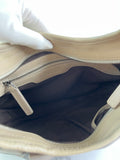 BURBERRY Light Taupe Beige Smoked Check Coated Canvas Brooklyn hobo shoulder bag