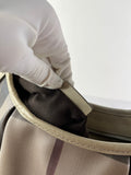 BURBERRY Light Taupe Beige Smoked Check Coated Canvas Brooklyn hobo shoulder bag