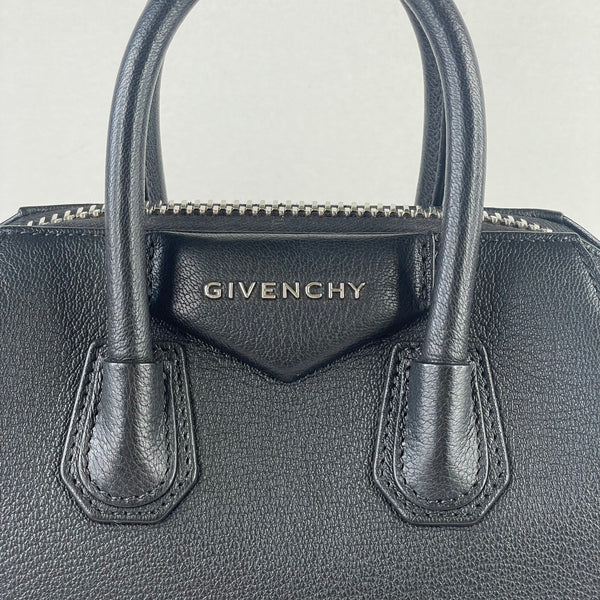 GIVENCHY Black Sugar Leather Mini Antigona Shoulder/Crossbody Bag