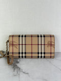 BURBERRY Beige Haymarket Check Coated Canvas Henley Crossbody Bag/Wallet on Chain