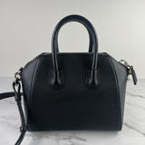 GIVENCHY Black Sugar Leather Mini Antigona Shoulder/Crossbody Bag