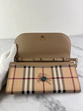 BURBERRY Beige Haymarket Check Coated Canvas Henley Crossbody Bag/Wallet on Chain