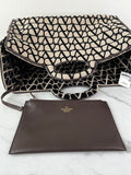 VALENTINO Naturale/Black/Fondant Iconographe Fabric Le Troisième Tote Shoulder/Crossbody Bag