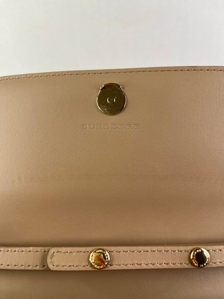 BURBERRY Beige Haymarket Check Coated Canvas Henley Crossbody Bag/Wallet on Chain
