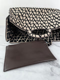 VALENTINO Naturale/Black/Fondant Iconographe Fabric Le Troisième Tote Shoulder/Crossbody Bag